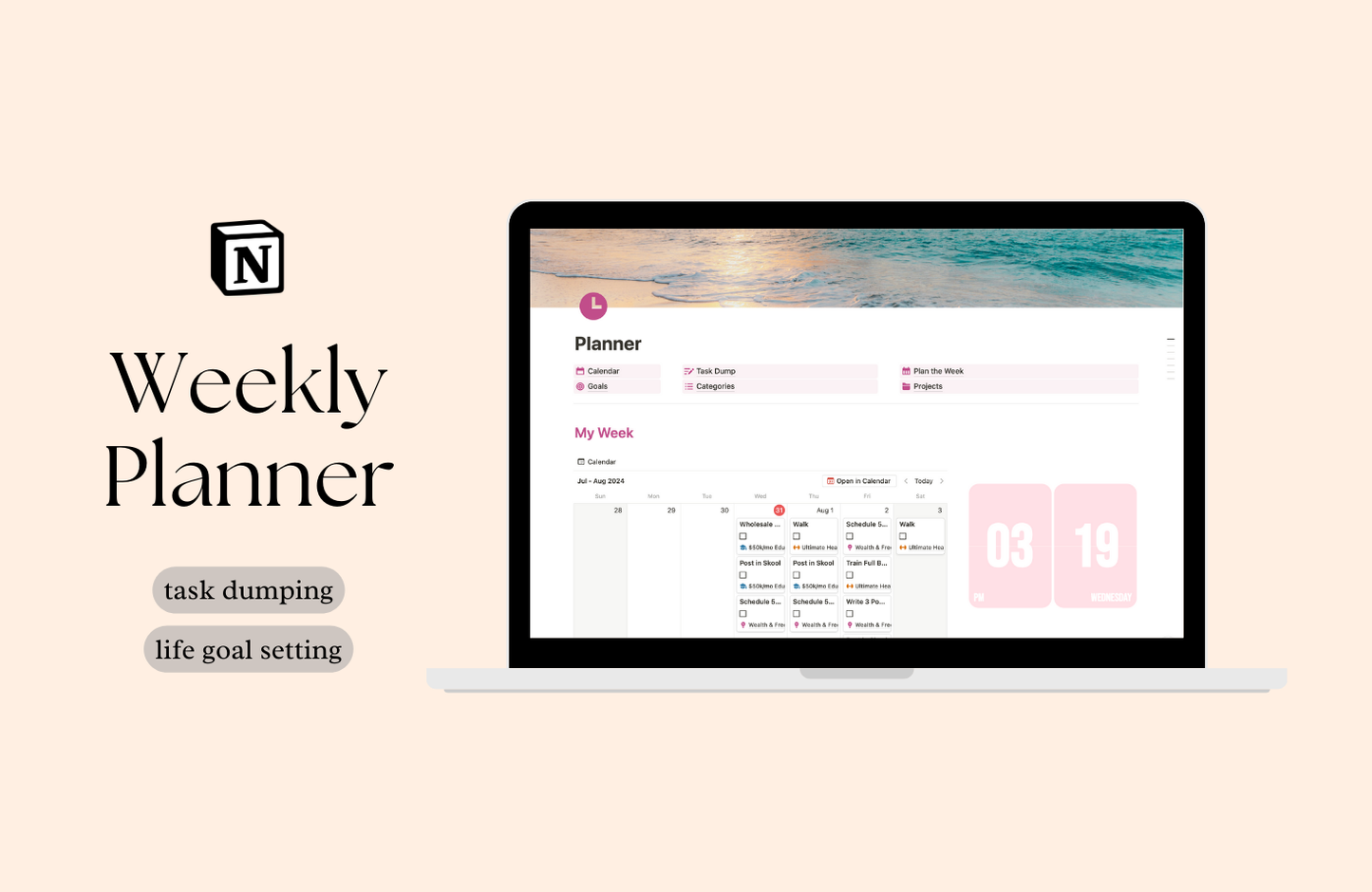 Notion Weekly Planner Template