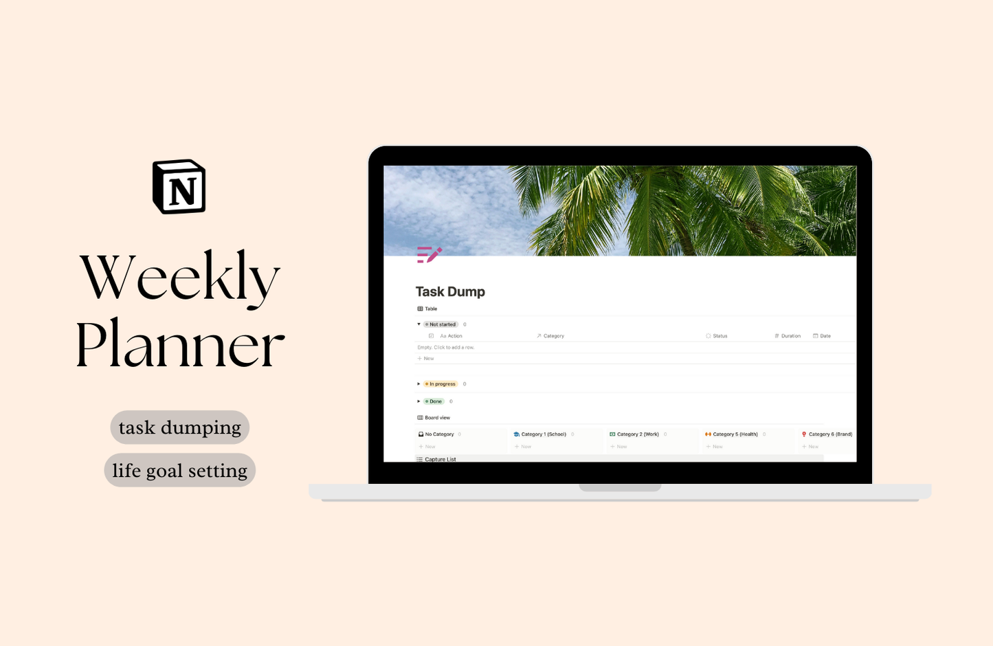 Notion Weekly Planner Template