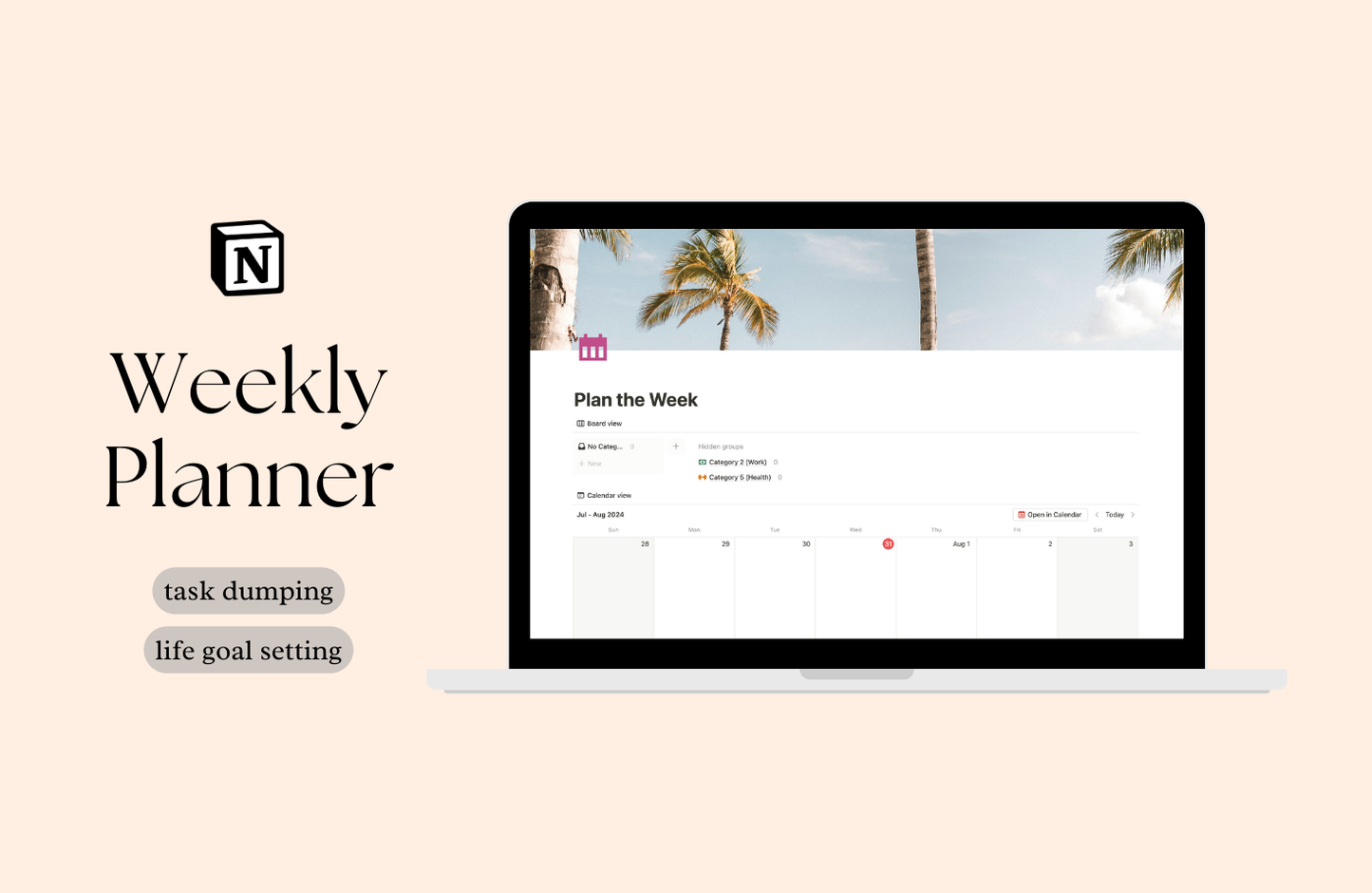 Notion Weekly Planner Template